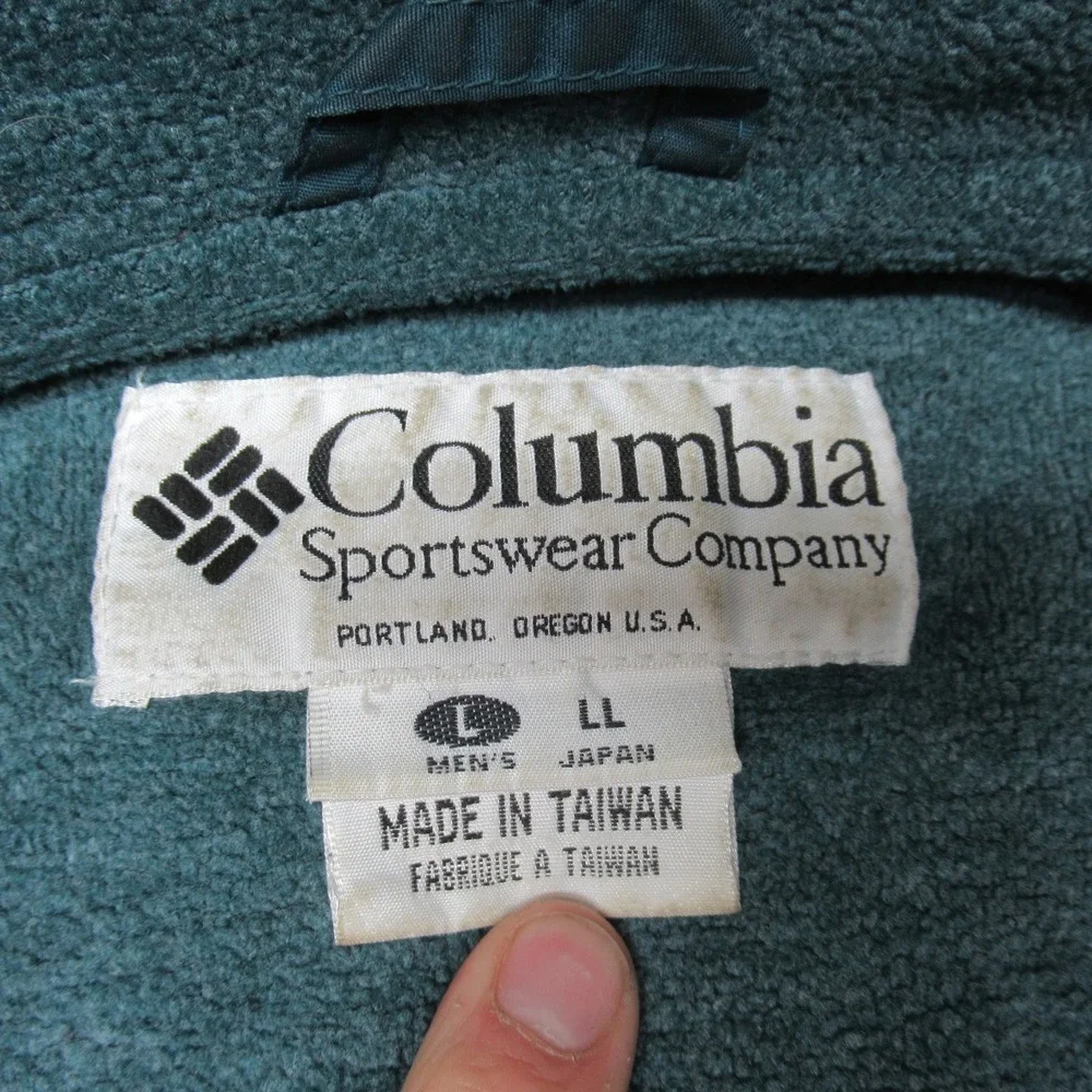 Columbia Jacket Mens Large Sea Blue‎ Fleece Lined Insulated Bomber Winter VTG